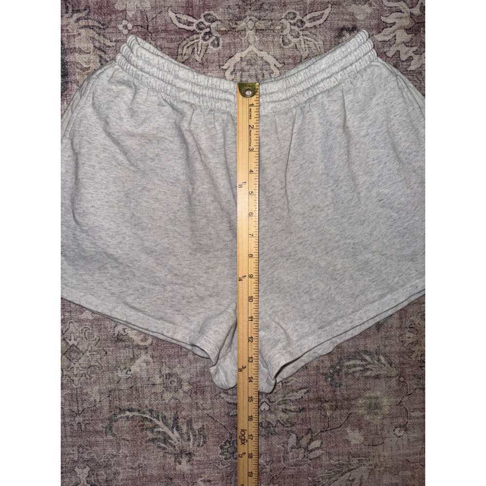 Victoria's Secret PINK Gray Campus Fleece Lounge Shorts Logo Pockets Size Large - Picture 5 of 6